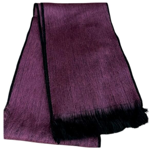 Beautiful alpaca scarf still purple with black trim from Ecuador so soft a… - Picture 2 of 8